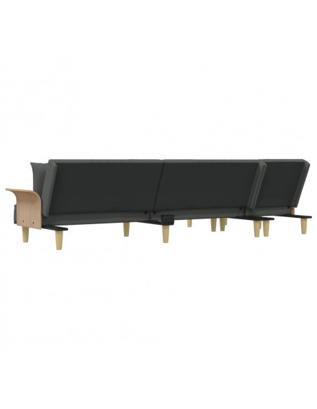 Divano Letto a L Grigio Scuro 279x140x70 cm in Tessuto