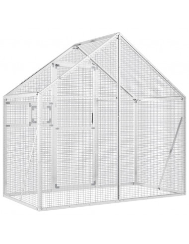 Voliera Argento 179x100x185 cm in Alluminio