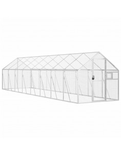 Voliera Argento 1,79x8x1,85 m in Alluminio