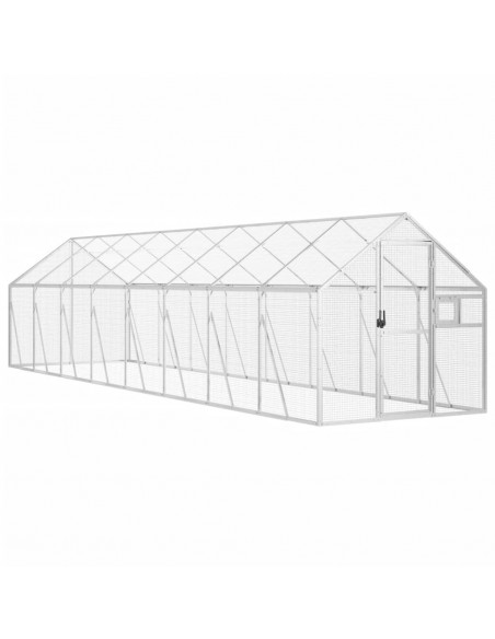 Voliera Argento 1,79x8x1,85 m in Alluminio
