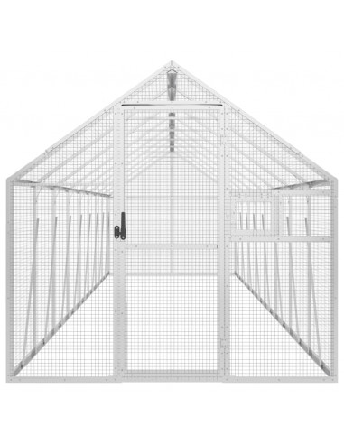 Voliera Argento 1,79x8x1,85 m in Alluminio