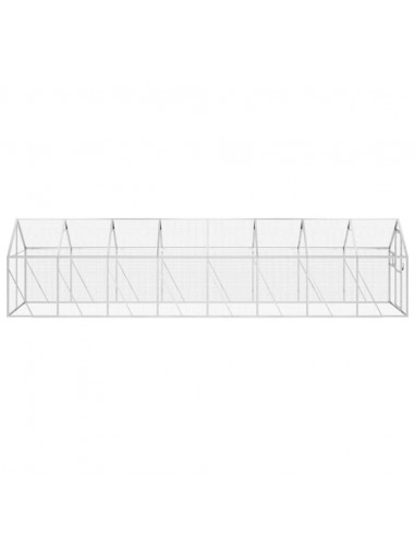 Voliera Argento 1,79x8x1,85 m in Alluminio