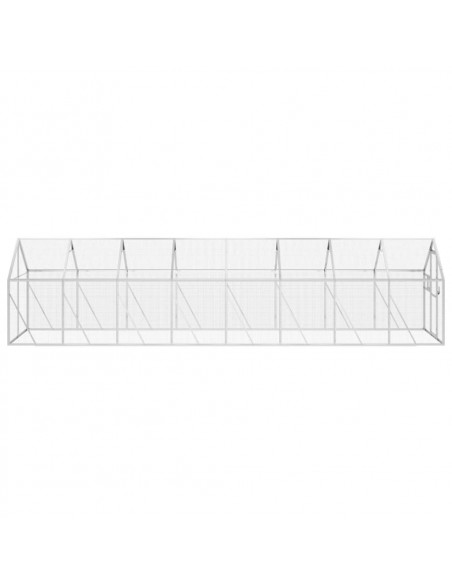 Voliera Argento 1,79x8x1,85 m in Alluminio