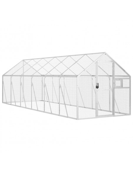 Voliera Argento 1,79x6x1,85 m in Alluminio