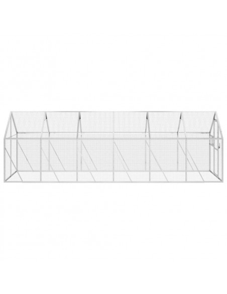Voliera Argento 1,79x6x1,85 m in Alluminio