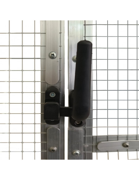 Voliera Argento 1,79x6x1,85 m in Alluminio