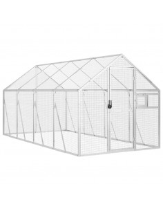 Voliera Argento 1,79x4x1,85 m in Alluminio