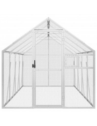 Voliera Argento 1,79x4x1,85 m in Alluminio