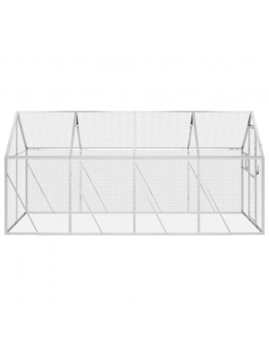 Voliera Argento 1,79x4x1,85 m in Alluminio