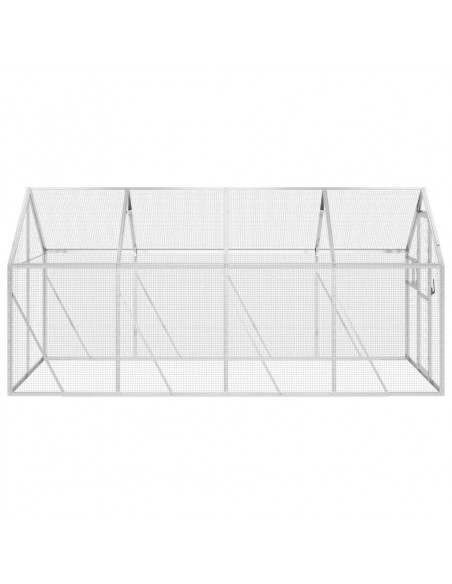 Voliera Argento 1,79x4x1,85 m in Alluminio