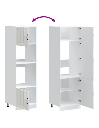 Armadi Forno 2 pz Kalmar Bianchi Lucido in Legno Multistrato