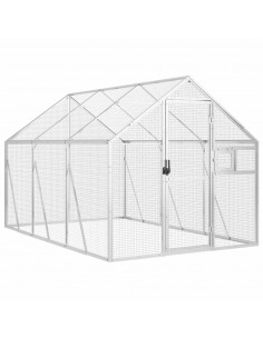 Voliera Argento 1,79x3x1,85 m in Alluminio