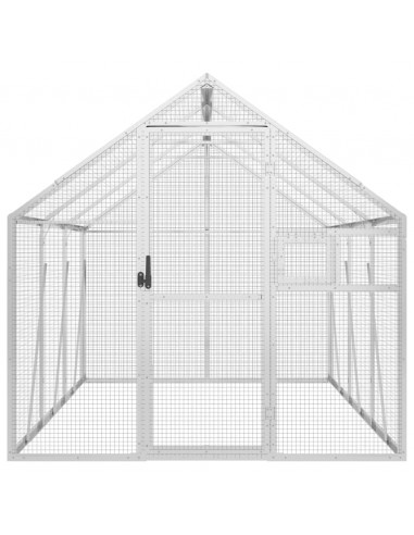 Voliera Argento 1,79x3x1,85 m in Alluminio