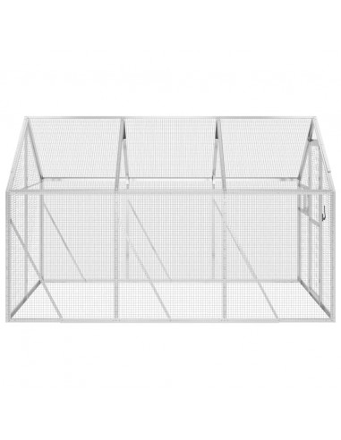 Voliera Argento 1,79x3x1,85 m in Alluminio