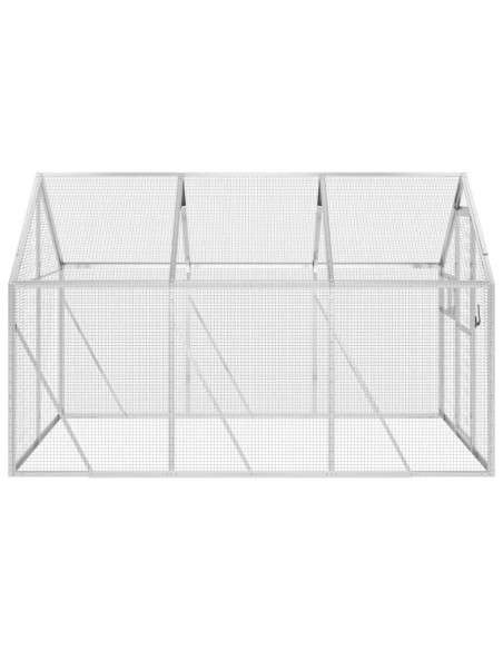 Voliera Argento 1,79x3x1,85 m in Alluminio