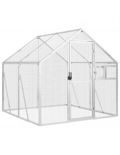 Voliera Argento 1,79x2x1,85 m in Alluminio