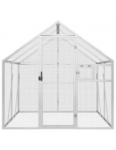 Voliera Argento 1,79x2x1,85 m in Alluminio