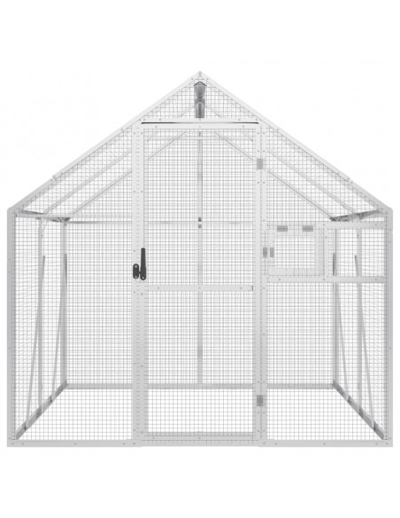 Voliera Argento 1,79x2x1,85 m in Alluminio