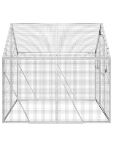 Voliera Argento 1,79x2x1,85 m in Alluminio