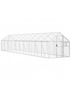 Voliera Argento 1,79x10x1,85 m in Alluminio