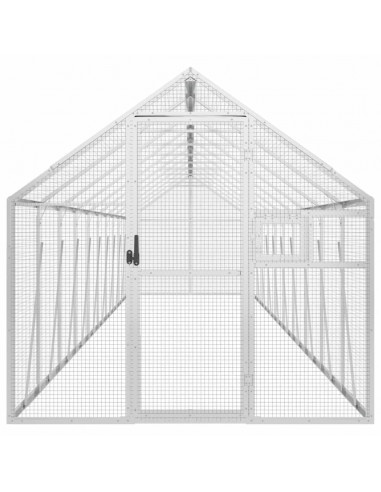 Voliera Argento 1,79x10x1,85 m in Alluminio