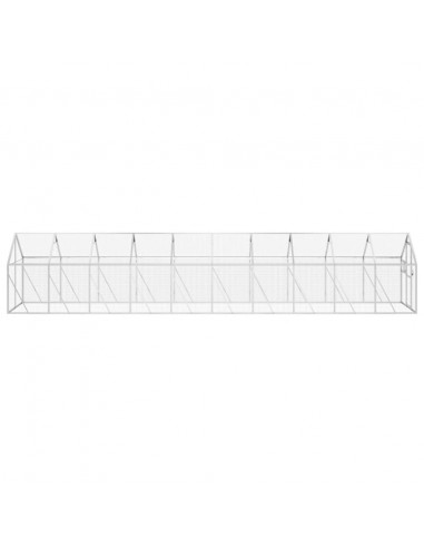 Voliera Argento 1,79x10x1,85 m in Alluminio