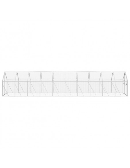 Voliera Argento 1,79x10x1,85 m in Alluminio