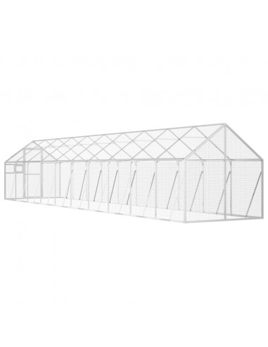 Voliera Argento 1,79x10x1,85 m in Alluminio