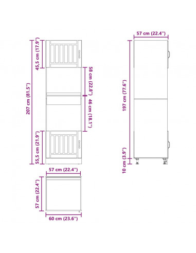 Armadi Forno 2pz Kalmar Rovere Artigianale in Legno Multistrato