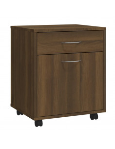 Armadietto con Ruote Rovere Marrone 45x38x54 cm in Legno