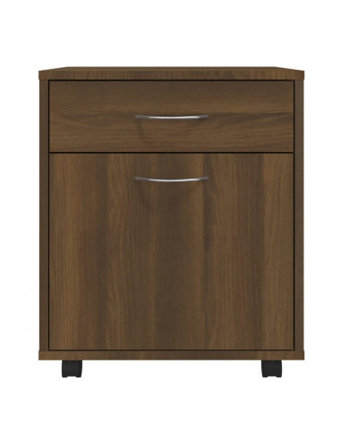 Armadietto con Ruote Rovere Marrone 45x38x54 cm in Legno