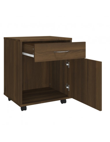 Armadietto con Ruote Rovere Marrone 45x38x54 cm in Legno