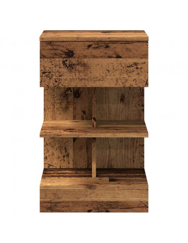 Comodini 2 pz in Legno Vecchio 40x35x65 cm in Legno Multistrato