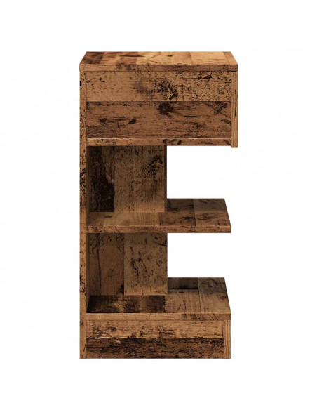 Comodini 2 pz in Legno Vecchio 40x35x65 cm in Legno Multistrato