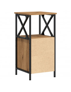 Comodini 2pz Rovere Artigianale 34x35,5x70 cm Legno Multistrato