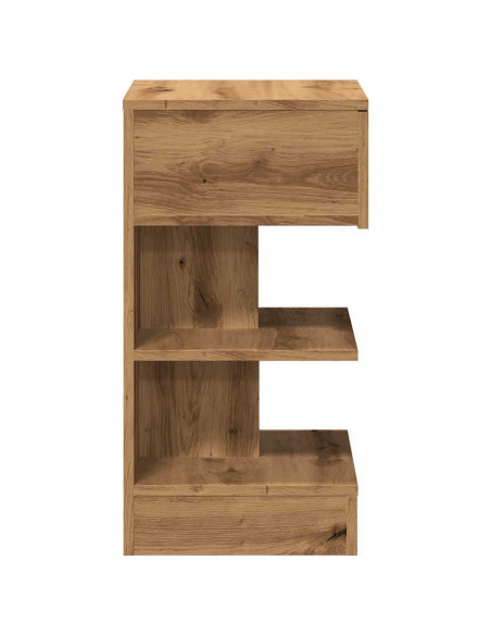 Comodini 2pz Rovere Artigianale 40x35x65cm in Legno Multistrato