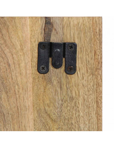 Comodino 50x27x50 cm in Legno Grezzo Massello di Mango