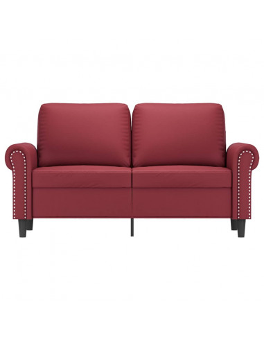 Divano a 2 Posti Rosso Vino 120 cm in Similpelle