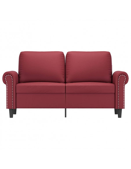 Divano a 2 Posti Rosso Vino 120 cm in Similpelle