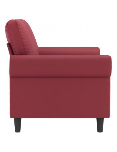 Divano a 2 Posti Rosso Vino 120 cm in Similpelle