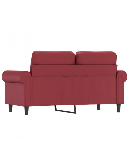Divano a 2 Posti Rosso Vino 120 cm in Similpelle