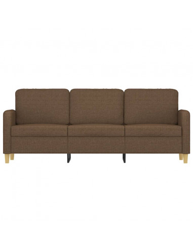 Divano a 3 Posti Marrone 180 cm in Tessuto