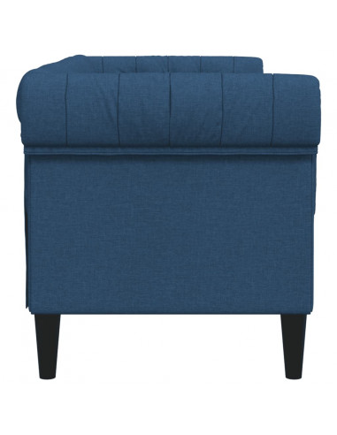 Divano Chesterfield a 2 Posti Blu in Tessuto