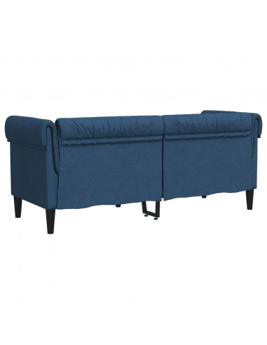 Divano Chesterfield a 2 Posti Blu in Tessuto