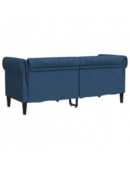 Divano Chesterfield a 2 Posti Blu in Tessuto