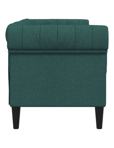 Divano Chesterfield a 2 Posti Verde Scuro in Tessuto