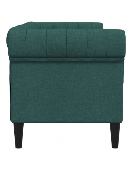 Divano Chesterfield a 2 Posti Verde Scuro in Tessuto