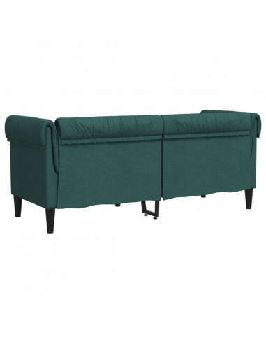 Divano Chesterfield a 2 Posti Verde Scuro in Tessuto