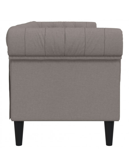 Divano Chesterfield a 3 Posti Tortora in Tessuto