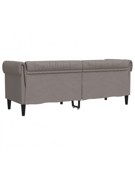Divano Chesterfield a 3 Posti Tortora in Tessuto